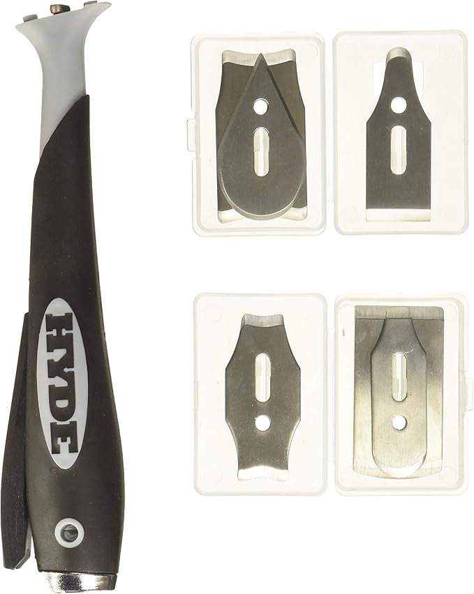 Hyde Contour Scraper with 6 Changeable Blades , multicolor - 10450 | Restores molding, trim, furniture details and profiles without damaging delicate shapes and contours. 10450