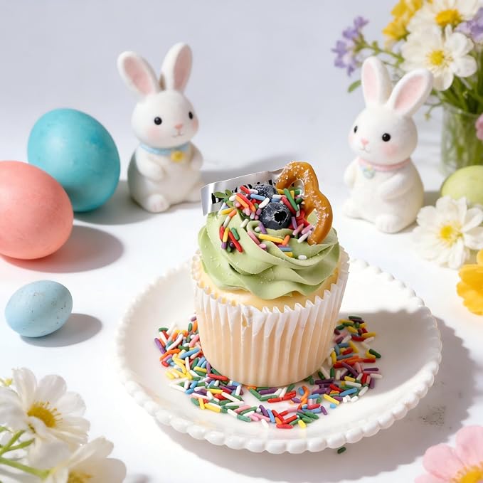Easter Sprinkles for Cake Decorating, 8Oz Rainbow Jimmies Pearl Bunny Confetti Pastel Sprinkles for Cookie Baking Ice Cream Cupcake Decorations