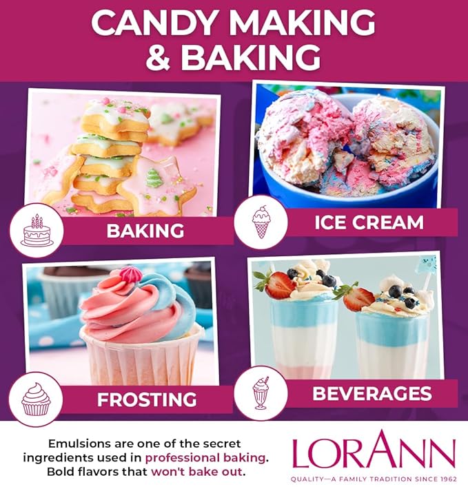 Lorann Oils Princess Cake and Cookie Bakery Emulsion: Regal Flavor Blend, Perfect for Enhancing Sweet, Cake-like Undertones in Baked Goods, Gluten-Free, Keto-Friendly, Unique Flavor Blend Essential