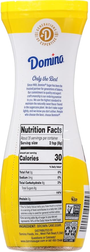 Domino® Light Brown Sugar, Pourable Brown Sugar, 10 oz Flip Top Canister (Pack of 3)