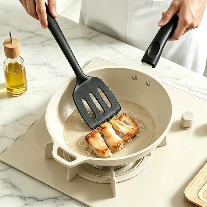 2‑Pack Silicone Kitchen Spatula Set | Heat‑resistant & non‑stick, dishwasher safe for eggs, pancakes, fish and burgers cooking.