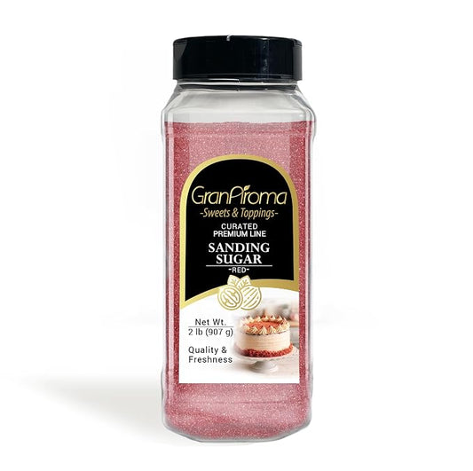 GranAroma Red Sanding Sugar, 2 lb, Decorative, Cookies & Sweets