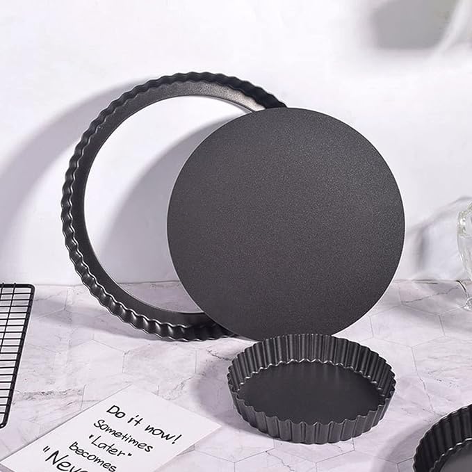 Tart Pan Quiche Pan Multifunctional Thickening Nonstick Deep Baking Dish Pie Plate Tools with Removable Bottom for Home Kitchen Dining(13 in)