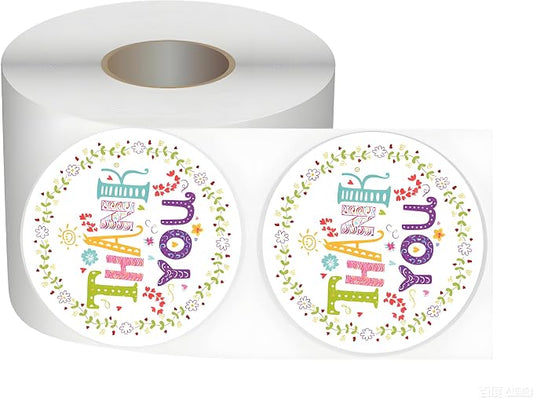 1000 Pcs 1.5Inch Thank You Stickers Self-Adhesive for Envelope Seals,Small Business Packaging,Bakery Gift Boxes,Dessert,Cookie Boxes