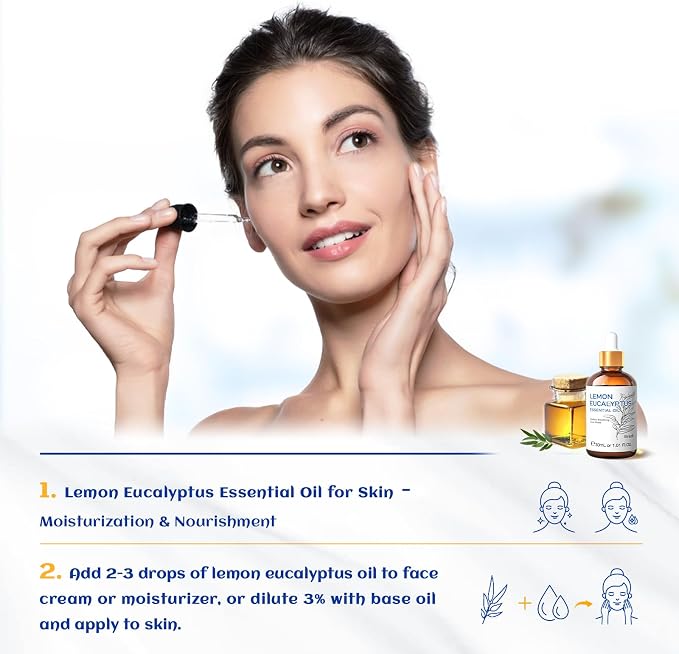 HIQILI Lemon Eucalyptus Oil, for Spray, Diffuser, Indoors, Outdoors, Garden, Yard - 1.01 Fl Oz