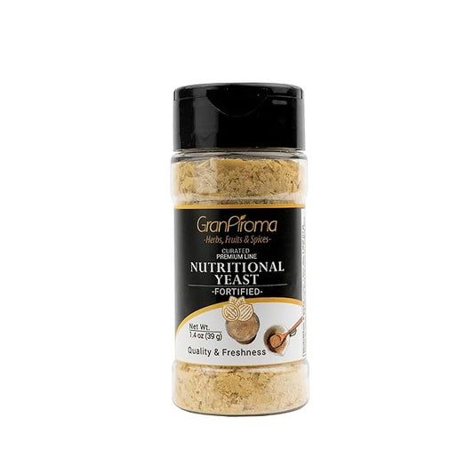 GranAroma Nutritional Yeast, Perfect for Popcorn, Pasta, Salads & Vegan Cheese (1.4 Ounce)