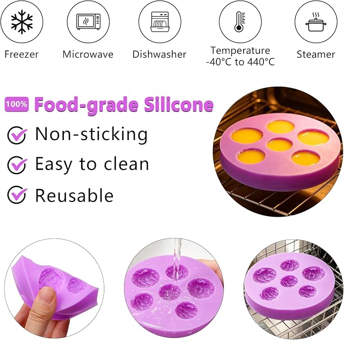 Cookies Chocolate Silicone Molds 6 Packs Donut Candy Mini Waffle Cookie Cream Molds for Cake Decoration Cupcake Toppers Jelly Butter Resin Clay