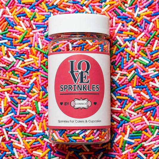 Confect Rainbow Sprinkles I Custom Blend Jimmes I Multicolor Decorative Toppings I Cake and Cupcake Decorative Topping | Vegan, Gluten-Free, Palm Oil-Free - 4.2oz (Rainbow Magic)