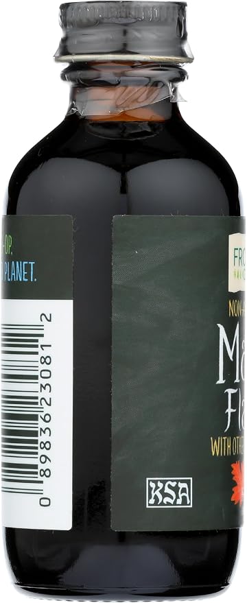 Frontier Co-op Non-Alcoholic Maple Flavor, 2 Ounce, Rich Maple Taste For Baked Beans, Sweet Potatoes, Alcohol Free Maple