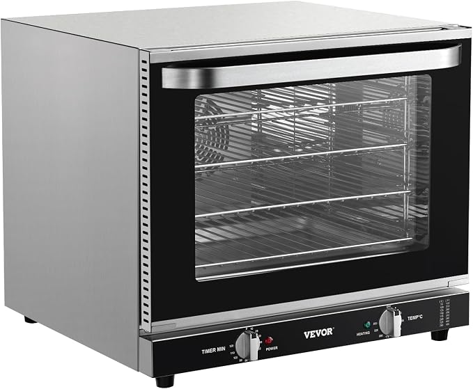 VEVOR Commercial Countertop Oven, 66L 4-Tier Toaster Ovens with Tempered Glass Door, Wire Racks & Tray, 2800W Stainless Steel Baking Ovens for Restaurant Bakery (AC208~240V,60Hz, 6-20P Plug & Outlet)