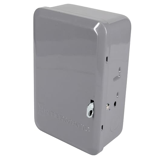 Intermatic T103 24-Hour Mechanical Timer Switch - 120V DPST, Indoor Metal Enclosure, Heavy-Duty Programmable Time Switch - 40A Load Control for Pumps, Lighting, HVAC, and Fans