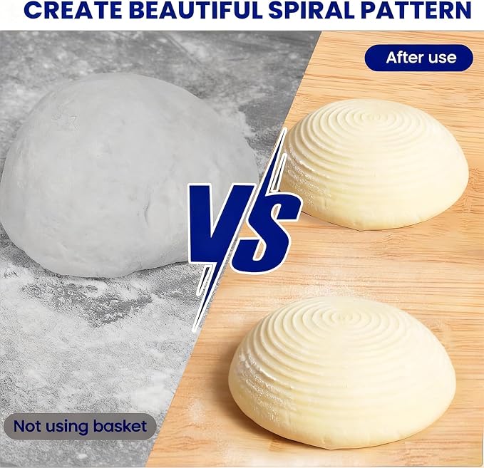 Banneton Bread Proofing Basket Set of 5, 5 Inch Mini Sourdough Bread Baking Supplies, Small Banneton Basket Proofing Baskets for Sourdough Bread Baking