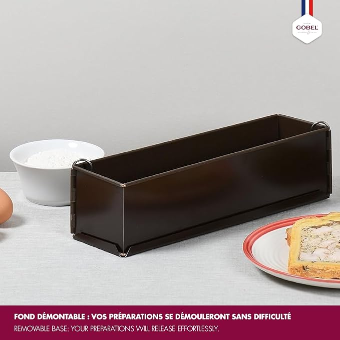 Gobel Loaf Pan/Pate Mold – Non-Stick – Removable Bottom – Professional Terrine Pan – 11 13/16" x 3 1/8"