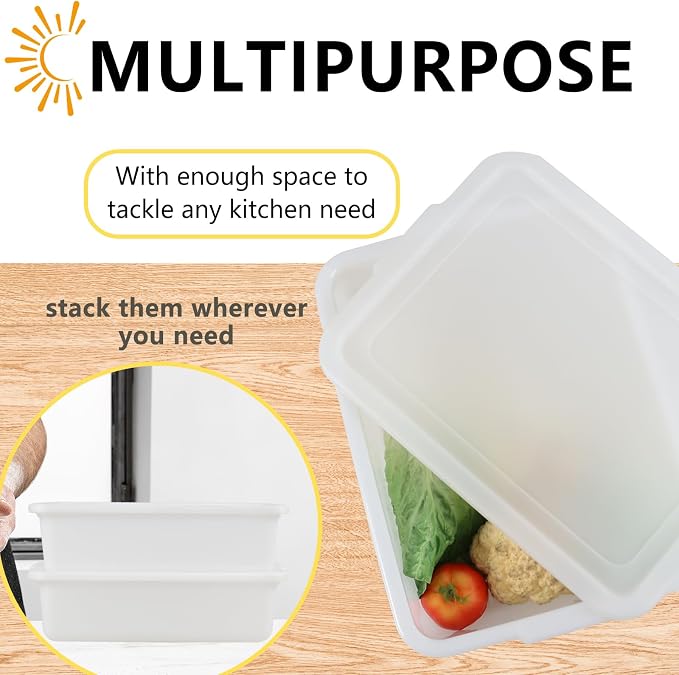 Pizza Dough Proofing Box, Pack of 3 Stackable BPA-Free Trays with Covers, Perfect as a Bread Proofing Box and Dough Container