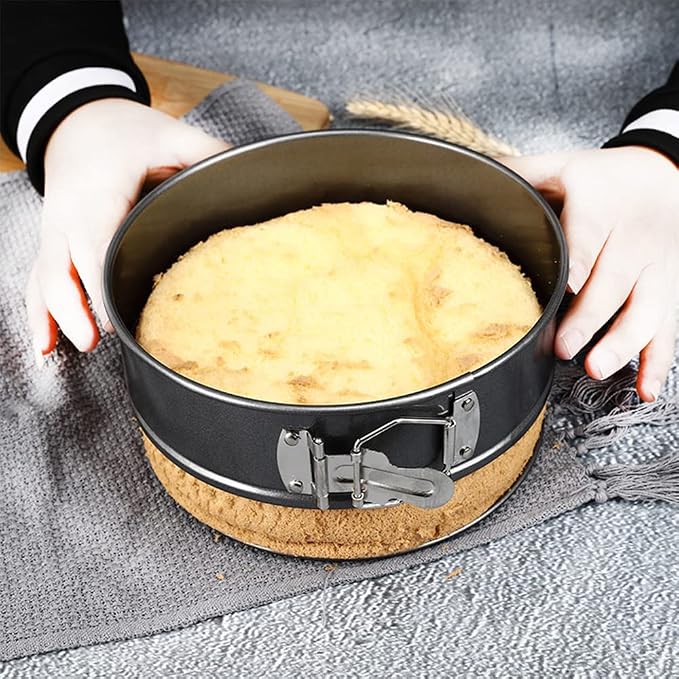 Springform Pan With Buckle, Nonstick Cake Pan, Carbon Steel Bakeware, Round Cake Mold With Removable Bottom, 22cm / 9inch