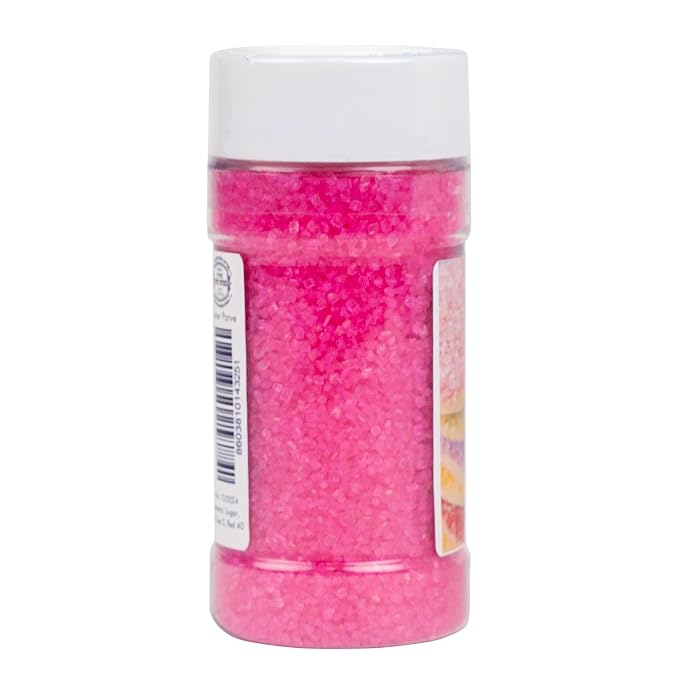 O’Creme Sugar Crystals for Cookie Decorating – Eye-Catching Sugar Crystals – Extra Sugar for Unique Cake Toppings, Cupcakes and Cookies – Ideal Decoration Solution For Valentines Day - 3.5 Ounce Pink