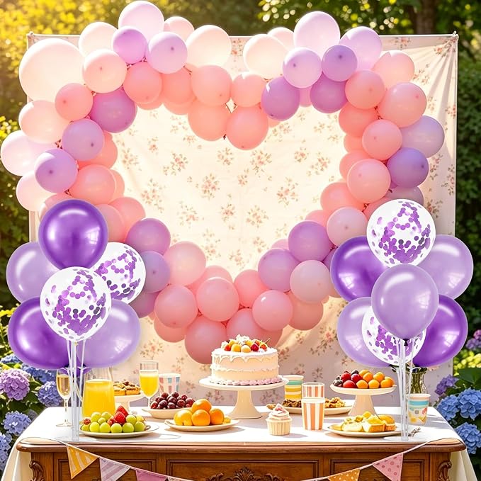 TONIFUL 4 Set Purple Balloon Stand Centerpiece Table Decorations for Birthday,Baby Shower,Engagement, Wedding,Mother's Day,Graduation,Halloween,Party Decorations