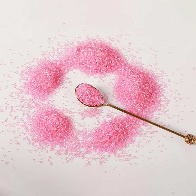 Kasvan Pink Sanding Sugar Sprinkles - Edible Sugar Crystals, Baking Cake Decorations, Ice Cream Toppings cupcake Decorating, Wedding Party Chirstmas Supplies, 85g/3.2oz