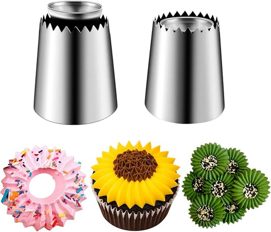 Suuker Sultan Tube Piping Tips Set, Stainless Steel | Cake Decorating Tips, Frosting Icing Tips, For Cupcakes, Cake, Cookie, 795S 796S