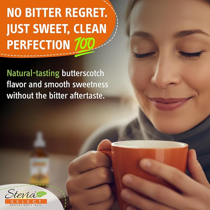 Stevia Select Butterscotch Pure Stevia Liquid - Zero Calorie Sweetener - All Natural Liquid Stevia Extract Flavor Drops - Keto All - Natural Sweetener - Keto Sugar Substitute 2 Oz (2 Pack)