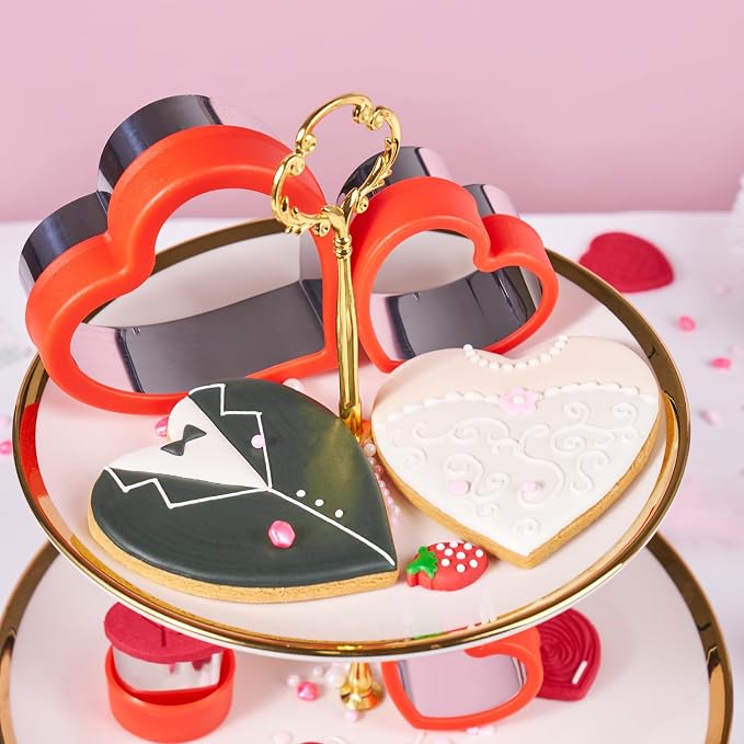 ETERSION Heart Cookie Cutter 5 Pieces 5 Sizes 1" to 4" Heart Shaped Cookie Cutter