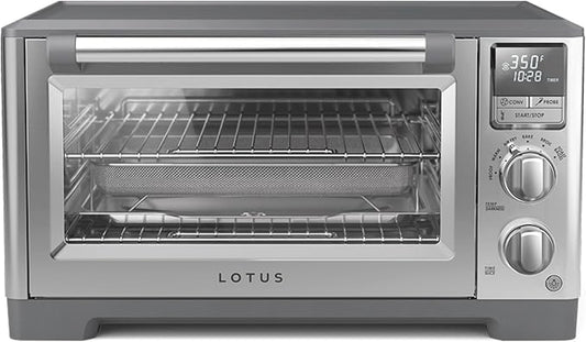 Lotus Air Fry and Convection Oven, Air Fryer Toaster Oven Combo, Countertop Convection Oven, The Perfectionist, 1800 Watts, Stainless Steel, Professional Series, LTSCO500