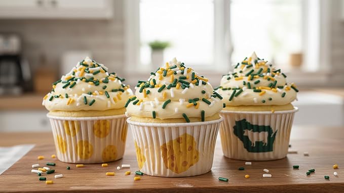 NCS Green Bay Game Day Green, Gold & White Jimmies Edible Sprinkles – Cupcake, Cake & Cookie Decorations, 7 oz