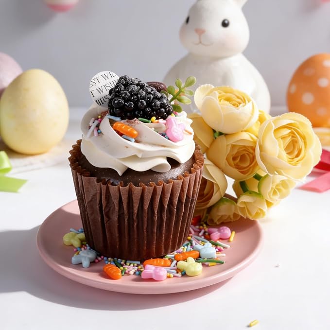 Easter Sprinkles for Cake Decorating, 4.6oz Edible Pastel Sprinkles with Bunny Carrot Jimmies Nonpareils, Spring Sprinkles for Baking Cupcake Cookies