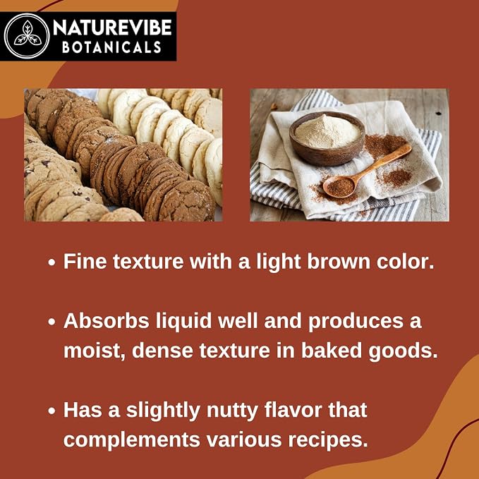 Naturevibe Botanicals Brown Teff Flour 5 lb | 100% Whole Grain & Gluten-Free | Finely Ground High Fiber & Plant Protein | Ideal for Injera, Baking, Pancakes & Healthy Recipes 80 Ounces