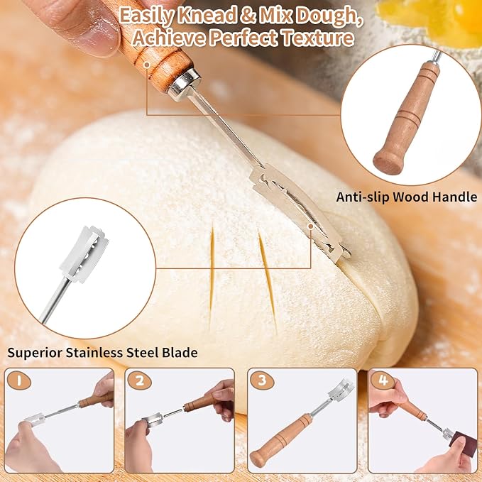 Sourdough Starter Kit with 10" Round & 9" Oval Banneton Proofing Basket and Starter Jar, Complete Sourdough Bread Baking Supplies and Baking Gifts for Women, Men, and Bread Bakers