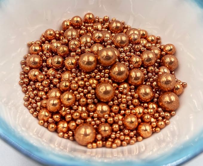 Sprinkles Pearl Sugar Candy 100g/ 3.52oz Mix Size Baking Edible Cake Decorations Cupcake Toppers Cookie Decorating Ice Cream Celebrations Shaker Jar Wedding Shower Party Chirstmas (Rose gold)