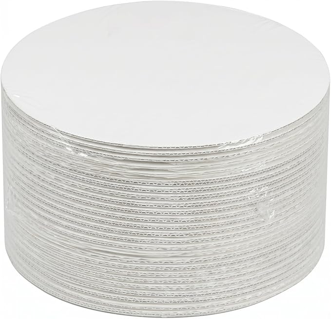 HORLIMER 50 Pack Cake Boards 12 Inch Round, Food-Grade Circle Cardboard Cake Drums Base, White Cake Plates for Birthday, Party, Wedding Display