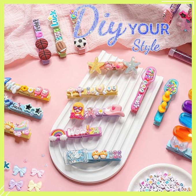 Cheer Pins, 100 pcs Clothes Pins Wooden & 350+ pcs Charms Kit, Team Diy | Wider Variety of Accessories, Fit Team of 20+People, Fade-resistant Charms, Cheer Pins for Cheerleaders, Craft, Decoration