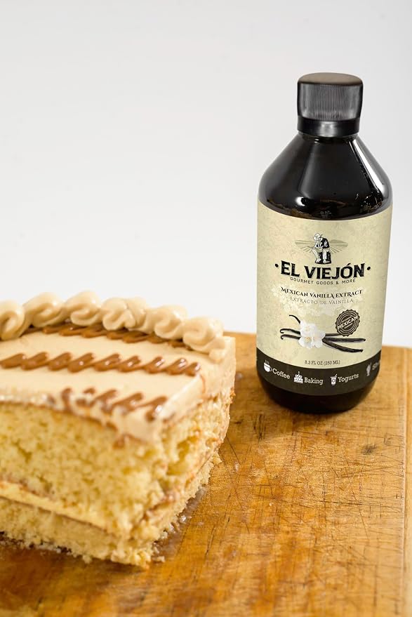 Mexican Vanilla Extract, 250 mL (8.3 Fl Oz), Premium Vanilla for Baking, Cooking, Coffee & Desserts – El Viejón