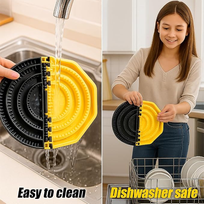 4-in-1 Tortilla Sealer (10+8+6+4 Inch) Crimper & Empanada Maker Press - Make Tortillas, Dumplings & More with Easy-Clean Food-Grade Plastic Tool with User Manual in Yellow/Black