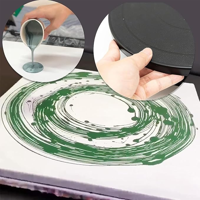 11 Inch Rotate Turntable Sculpting Wheel Revolving Cake Turntable Black Painting Turn Table Lightweight Stand for Paint Spraying Spinner, Cake Decorating, Displaying Item (Black)