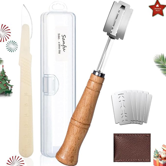 2 in 1 Bread Lame with Storage Case, Professional Bread Scoring Tool Kit, Essential for Home Bakers & Culinary Programs
