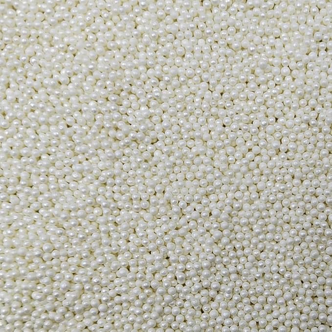 Homankit White Nonpareils Sprinkles Edible Cookie Decorations Mini Pearls for Decorating Cake, Baking, Cupcake Toppers, Ice Cream, Donuts 3.88 Ounce