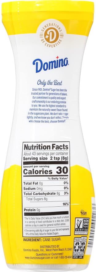 Domino Quick Dissolve Pure Cane Superfine Sugar, 12 OZ Flip Top Canister (Pack of 3)