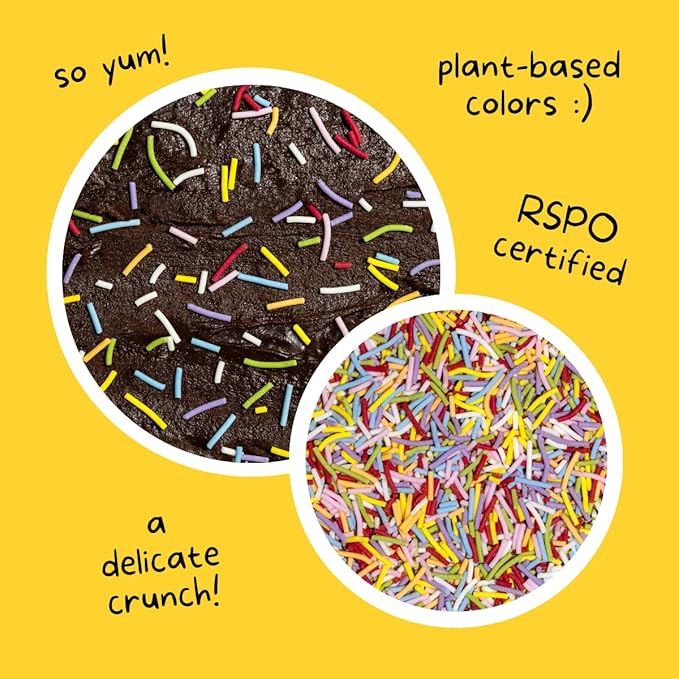 Rainbow Crunchies Natural Sprinkles by Supernatural, Made in USA, No Artificial Dyes, Soy Free, Gluten Free, Vegan, 3oz