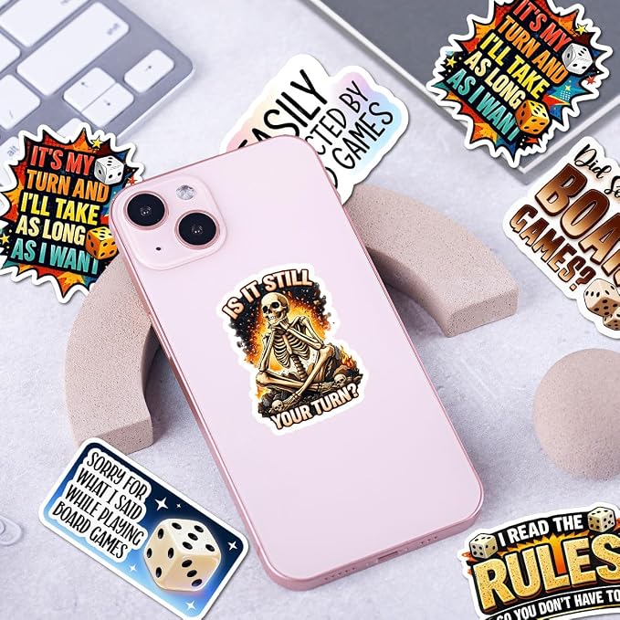 10pcs Board Game Stickers Gifts for Board Game Lovers Friends Multiple Different Design, Waterproof UV-Resistant for Water Bottle, Laptop, Window, Car