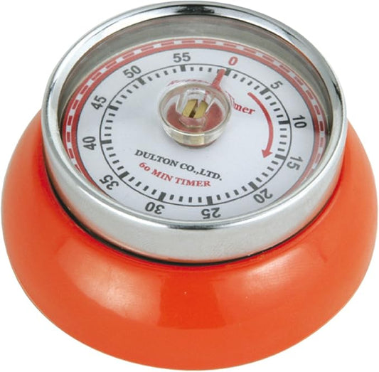 Zassenhaus Magnetic Retro Kitchen Timer, Classic Mechanical Cooking Timer (Orange), 2.75-Inch