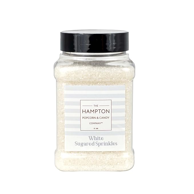 Sanding Sugar White Sprinkles 16 oz, Sugar Sprinkles, Sanding Sugar For Cookie Decorating, Sanding Sugar For Baking, The Hampton Candy Company