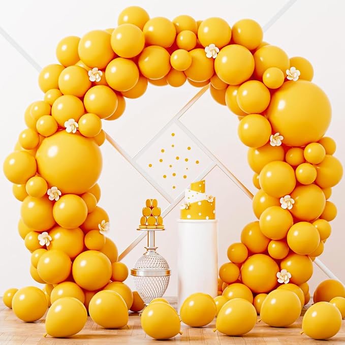 Voircoloria 90pack Lemon Yellow Balloons Different Size 18/12/10/5 Inch Yellow Balloon Garland Arch Kit for Graduation, Wedding, Birthday, Princess Theme, Baby Shower, Anniversary Party Decorations