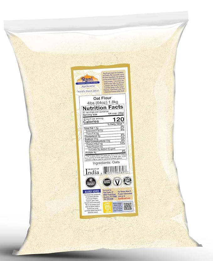 Rani Oat Flour 64oz (4lbs) 1.81kg ~ All Natural | Gluten Free | NON-GMO | Kosher | Vegan | Product of USA