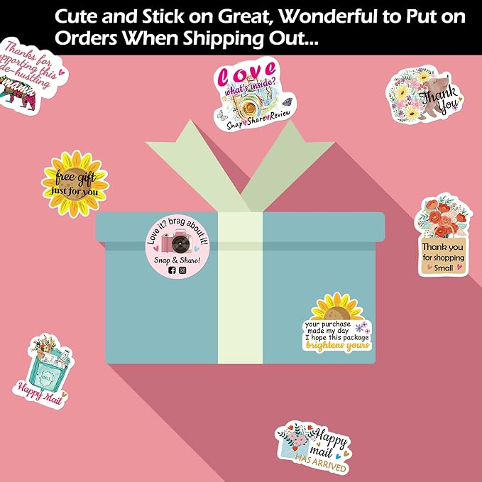 500 Love It Brag About It Snap Share Stickers - Pink Review, Boutique Packaging Handmade, Small Business Must Haves Social Media Roll