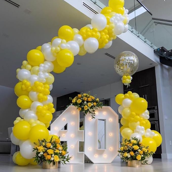120pcs Yellow Balloon Arch Kit, 18 12 10 5 inch Yellow Latex Balloons Different Sizes Balloon Garland for Baby Shower Sunflower Bee Wedding Birthday Party Decorations