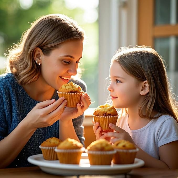 6-Cavity Silicone Muffin Pan, Circular Shape Non-Stick Baking Mold for Cupcakes, Egg Tarts, Fruit Pies, Brownies, Oven & Dishwasher Safe (-104°F to +446°F), BPA-Free Flexible Bakeware - Nordic Blue