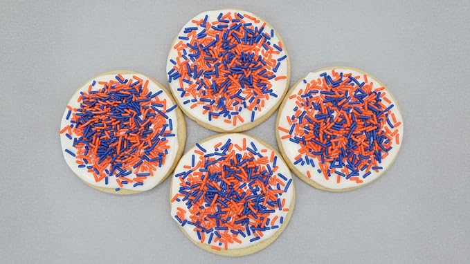 NCS Orange & Dark Blue Jimmies Edible Sprinkles – Cupcake, Cake & Cookie Decorations, 7 oz