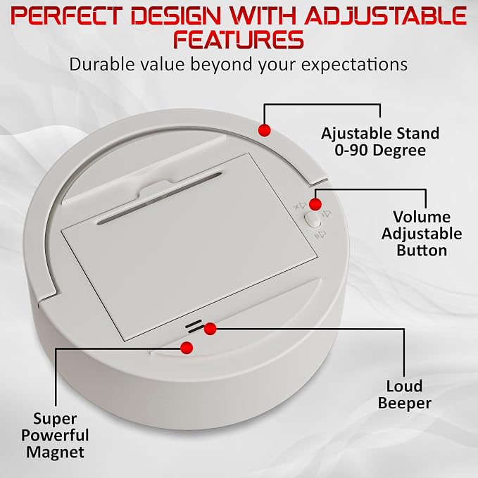 Digital Kitchen Timer, Magnetic Countdown Pomodoro Timer, Large LED Display, Rotary Twist Dial, Non Slip, Back Stand, Ideal for Cooking, Classroom, Study, ADHD, Productivity